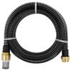 vidaXL sūk&scaron;anas &scaron;ļūtene ar misiņa savienotājiem, melna, 1,4", 4 m, PVC
