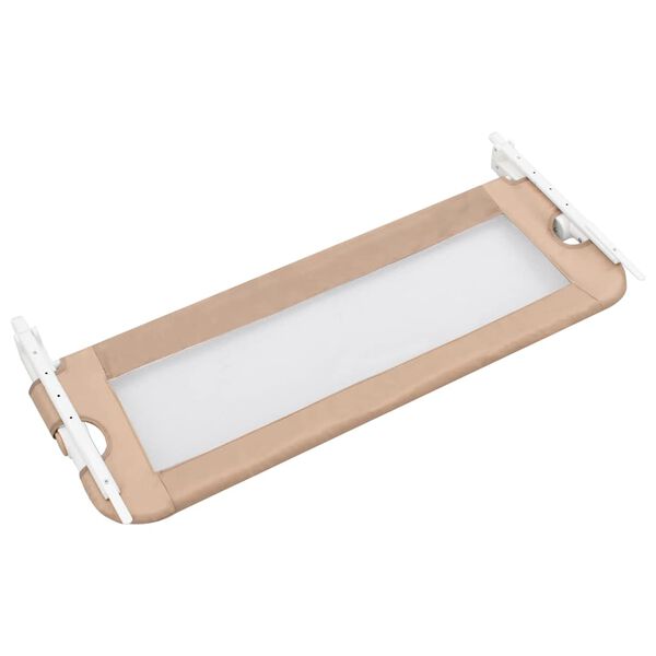 vidaXL bērnu gultas aizsargbarjera, pelēkbrūna, 102x42 cm, poliesters