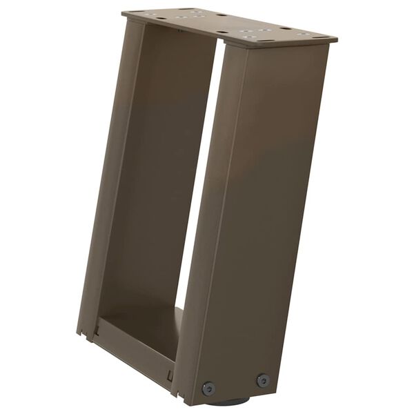 vidaXL kafijas galdiņa kājas, 2 gab., U-veida, dabīgs tērauds, 30x(30-31) cm