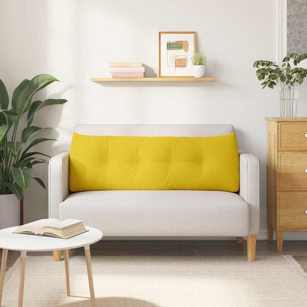 vidaXL Atpakaļ spilvens Gai&scaron;i dzeltena 140 x 24 x 50 cm audums