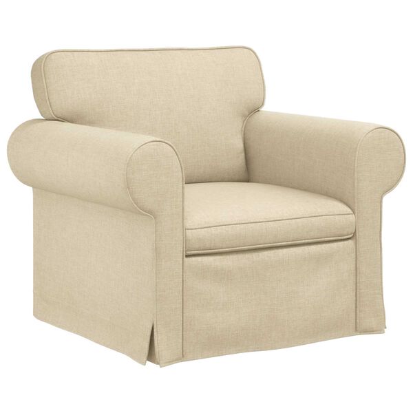 vidaXL Dīvāns 2 pcs Krēmkrāsa 155 x 82 x 80 cm audums