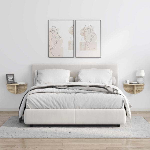 vidaXL Sienas plaukts 2 pcs Sonoma ozols 38 x 19 x 19 cm