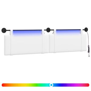 vidaXL Piekaramais gultas galvgalis Ar LED gaismu Balts Audums