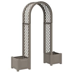 vidaXL Rozu arka ar stādītāju Pelēka 168,5 x 43 x 207 cm PP