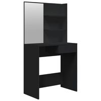 vidaXL galdiņš ar spoguli, 74,5x40x141 cm, melns