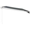 vidaXL izvelkama markīze, pelēka, 5x3 m, audums, alumīnijs