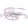 vidaXL gulta bez matrača, vaska brūna, 100x200 cm, priedes masīvkoks