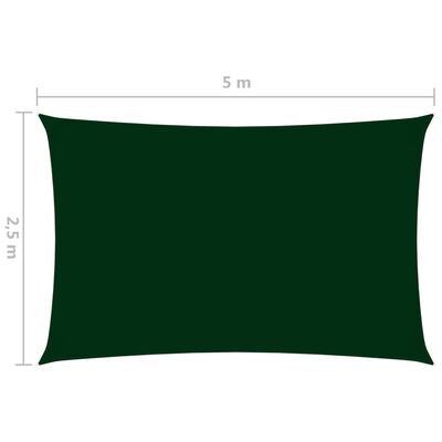 vidaXL saulessargs, taisnstūra, 2,5x5 m, tumši zaļš oksforda audums