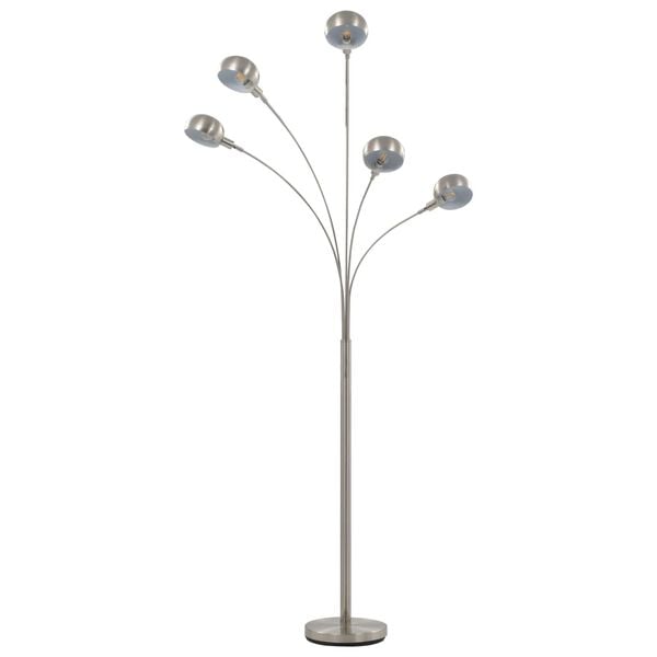 vidaXL stāvlampa, 200 cm, 5 x E14, sudraba krāsā