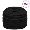 vidaXL darba virve, melna, 25 mm, 25 m, poliesters