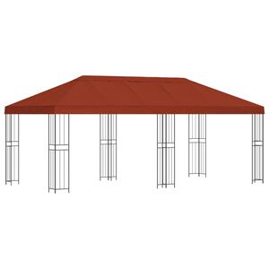 vidaXL Dārza Paviljons 6 x 3 m Sarkanbrūns Poliesters un tērauds