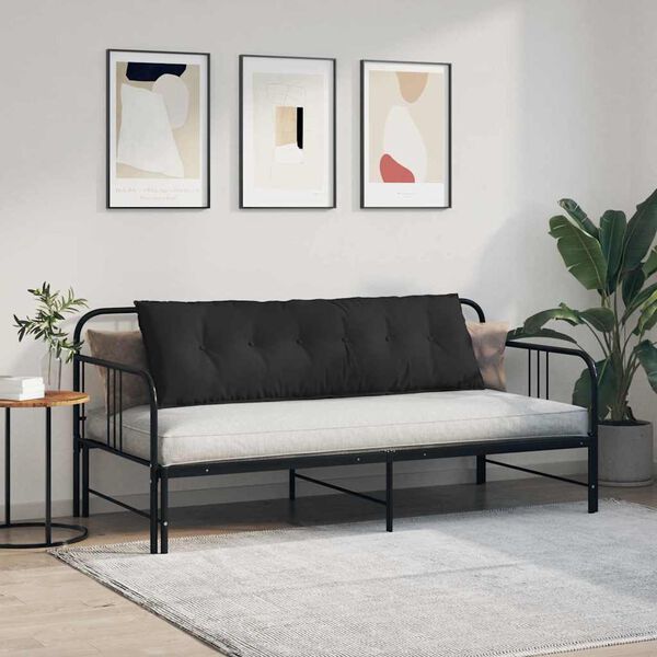 vidaXL Atpakaļ spilvens Melna 160 x 50 cm Mikrofibra