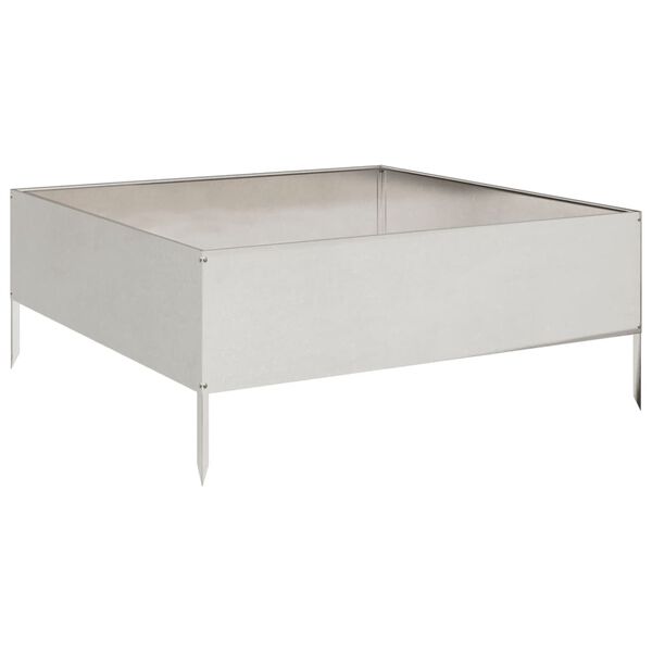 vidaXL augstā dārza puķu kaste, 100x100x25 cm, nerūsējo&scaron;s tērauds