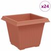 vidaXL Kvadrātveida Ziedu Pods 24 pcs Ķieģeļu sarkans 20 x 20 x 16 cm