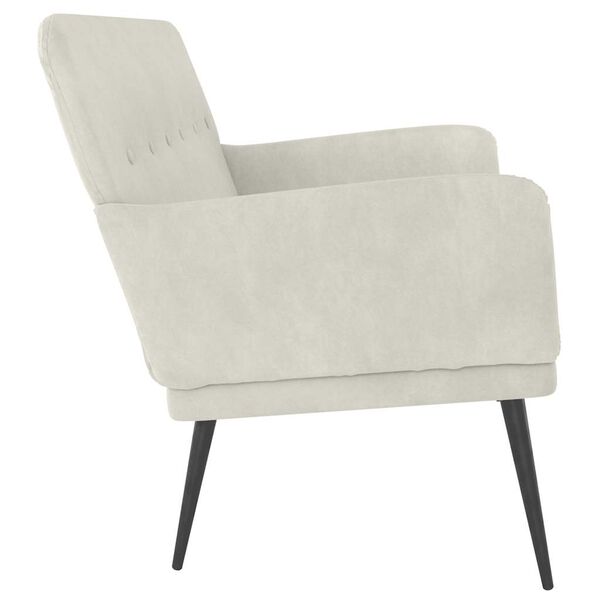 vidaXL sols, 108x79x79 cm, krēmkrāsas samts