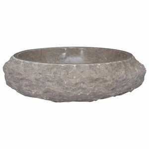 vidaXL izlietne, &Oslash;40x12 cm, pelēks marmors