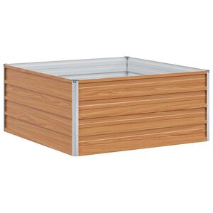 vidaXL augstā puķu kaste, 100x100x45 cm, cinkots tērauds, sudrabains