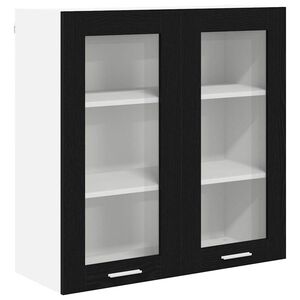 vidaXL Piekarams skapītis ar durvīm Melns ozolkoks 80 x 31 x 80 cm
