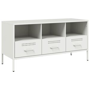 vidaXL TV skapītis, 100,5x39x50,5 cm, tērauds, balts