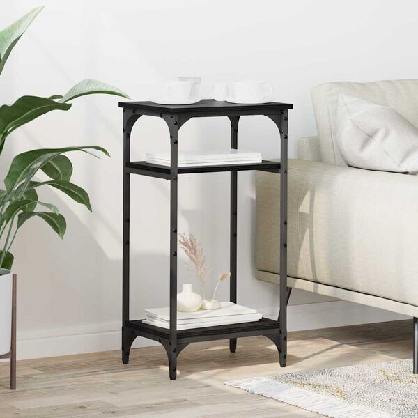 vidaXL Sānu galds Melns ozolkoks 40 x 30 x 75 cm Inženierijas koks