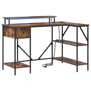 vidaXL Galds Dūmaka ozols 120 x 79 x 86,5 cm Inženierijas koks