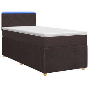 vidaXL Kontinentālā gulta ar matraci Tum&scaron;i brūna 80 x 200 cm Audums
