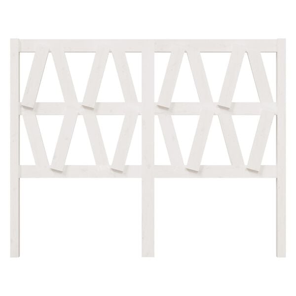 vidaXL gultas galvgalis, balts, 146x4x100 cm, priedes masīvkoks