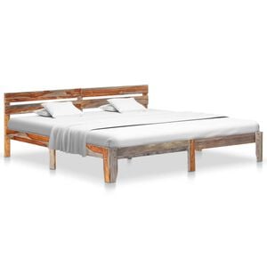 vidaXL gulta bez matrača, 200x200 cm, masīvkoks