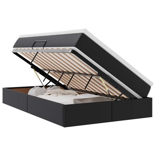 vidaXL Gulta ar uzglabā&scaron;anas vietu un matraci Melna 120 x 190 cm