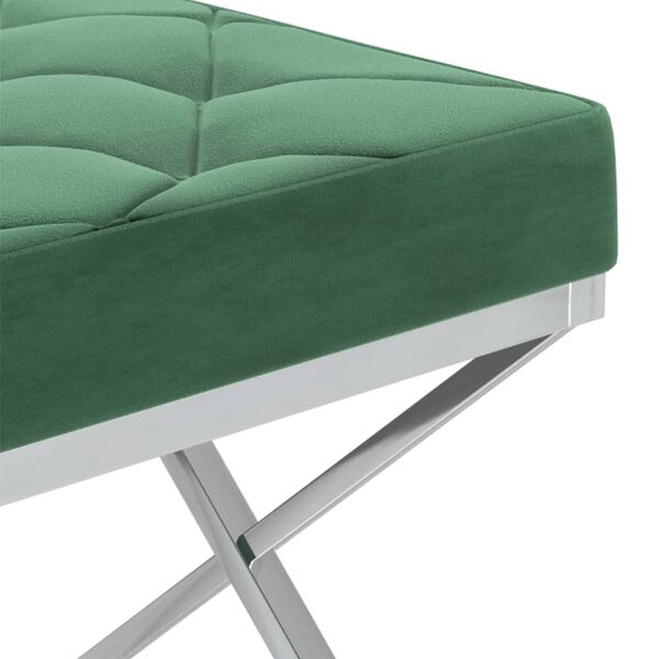 vidaXL sols, 97 cm, tum&scaron;i zaļ&scaron; samts un nerūsējo&scaron;s tērauds