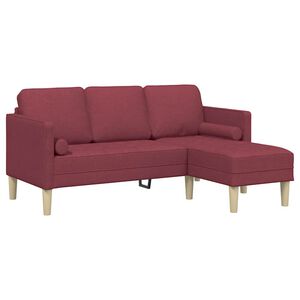vidaXL Dīvānu komplekts Vīna sarkans 173 x 131 x 67 cm Poliesters