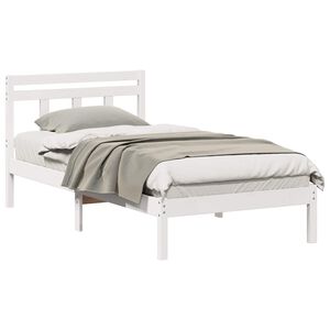 vidaXL Gultas rāmis Balts 80 x 200 cm Ciets priedes koks