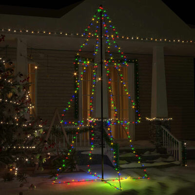 vidaXL Ziemassvētku egle, 300 LED, telpām, āra teritorijai, 120x220 cm