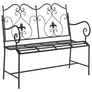 vidaXL Dārza sols Melna 104 x 54 x 93 cm Tērauds