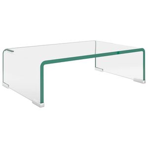 vidaXL TV statīvs, monitora paliktnis, 40x25x11 cm, caurspīdīgs stikls