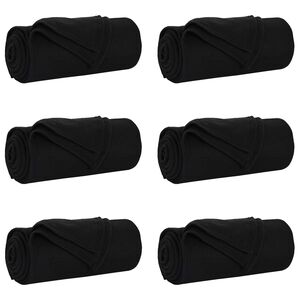 vidaXL Pledu segas 6 gab. Melns 200 x 150 cm 2.61 kg Flīss