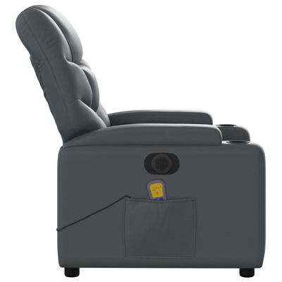 vidaXL elektrisks masāžas krēsls, atgāžams, pelēka mākslīgā āda