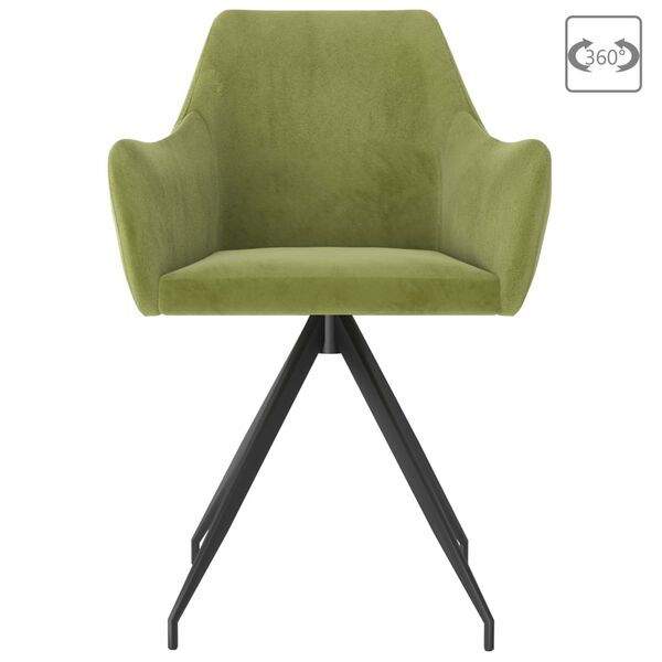 vidaXL virtuves krēsli, 2 gab., gaiši zaļš samts