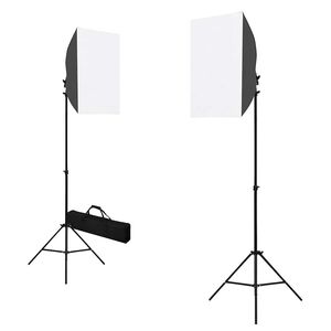 vidaXL profesionālas fotostudijas gaismas, 2 gab., melns tērauds
