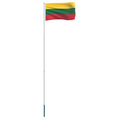 vidaXL Lietuvas karogs un karoga masts, alumīnijs, 4 m