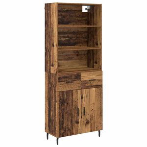 vidaXL Augstais skapītis ar atvilktni Vecs koks 69,5 x 34 x 180 cm