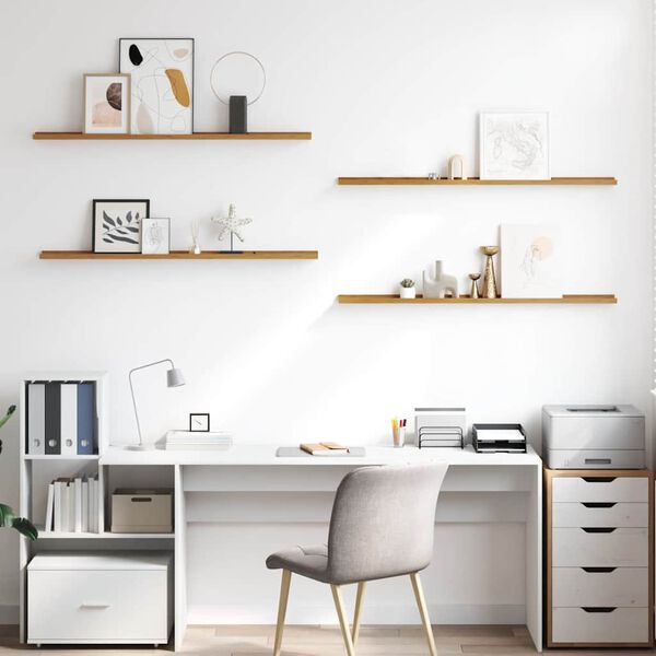 vidaXL Sienas plaukts 4 pcs Bē&scaron;a 115 x 9 x 3 cm Inženierijas koks