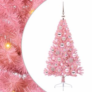 vidaXL Mākslīgais LED Ziemassvētku eglīte su 150 LED Rozā 120 cm PVC