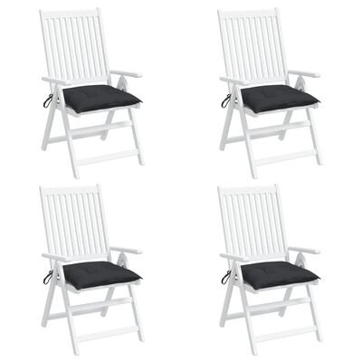 vidaXL dārza krēslu spilveni, 4 gab., melni, 40x40x7 cm, audums