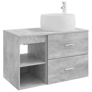 vidaXL Vannas istabas mēbeļu komplekts 2 pcs Betona pelēks