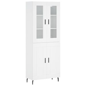 vidaXL augstais skapis, balts, 69,5x34x180 cm, inženierijas koks