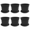 vidaXL Augu podi 6 pcs Melna &Oslash; 15 x 12 cm Plastmasa
