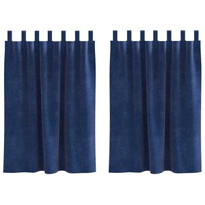 vidaXL Aizkari 2 gab. Tum&scaron;i zils 140 x 140 cm Samts