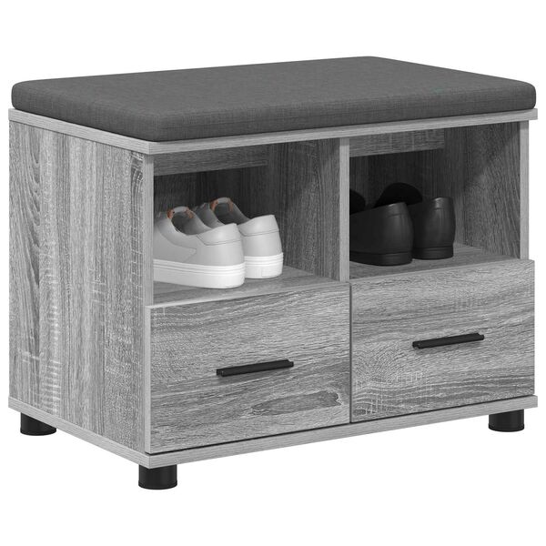 vidaXL Zāles sols ar spilvenu Pelēks Sonoma 60 x 38 x 46 cm