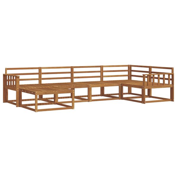 vidaXL Āra dīvānu komplekts 6 pcs Dabiska Cietā akācijas koks